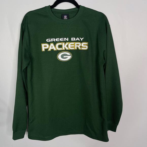 NFL Team Apparel Youth XL 18-20 Green Packers Thermal Long Sleeve Tee Green Bay - Picture 1 of 6